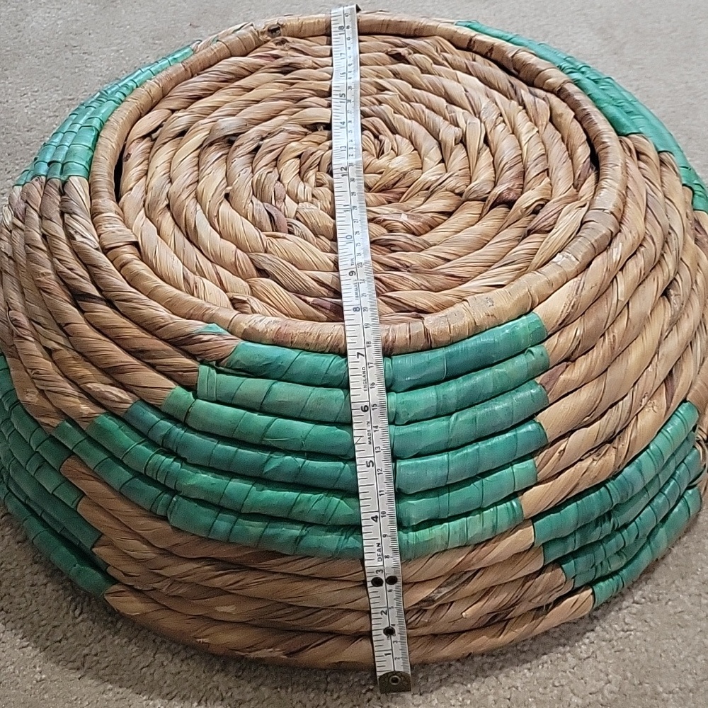 Woven Natural & Teal Woven Basket - Home Accents - Picture 5 of 7